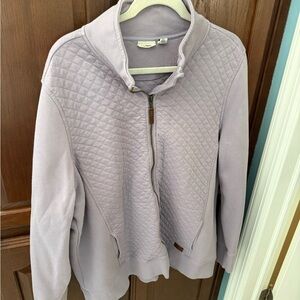 LL Bean 3x Quilted Front Zip Lavender Pullover sweatshirt